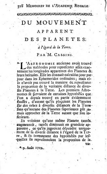 Histoire de l'Académie royale des sciences avec les Mémoires de mathematique & de physique, pour la même année, tires des registres de cette Académie.