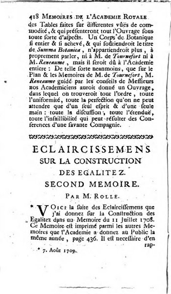 Histoire de l'Académie royale des sciences avec les Mémoires de mathematique & de physique, pour la même année, tires des registres de cette Académie.