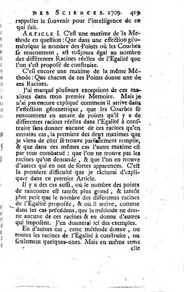 Histoire de l'Académie royale des sciences avec les Mémoires de mathematique & de physique, pour la même année, tires des registres de cette Académie.