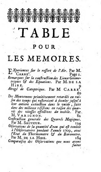 Histoire de l'Académie royale des sciences avec les Mémoires de mathematique & de physique, pour la même année, tires des registres de cette Académie.