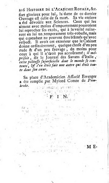 Histoire de l'Académie royale des sciences avec les Mémoires de mathematique & de physique, pour la même année, tires des registres de cette Académie.