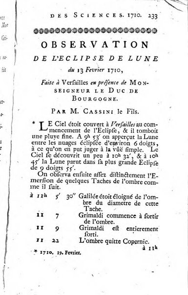 Histoire de l'Académie royale des sciences avec les Mémoires de mathematique & de physique, pour la même année, tires des registres de cette Académie.