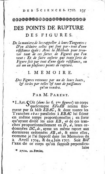 Histoire de l'Académie royale des sciences avec les Mémoires de mathematique & de physique, pour la même année, tires des registres de cette Académie.