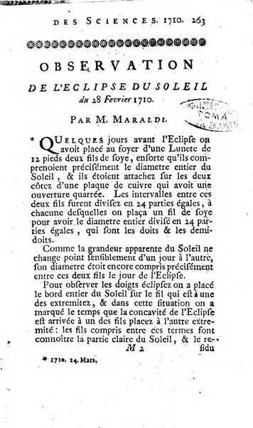 Histoire de l'Académie royale des sciences avec les Mémoires de mathematique & de physique, pour la même année, tires des registres de cette Académie.