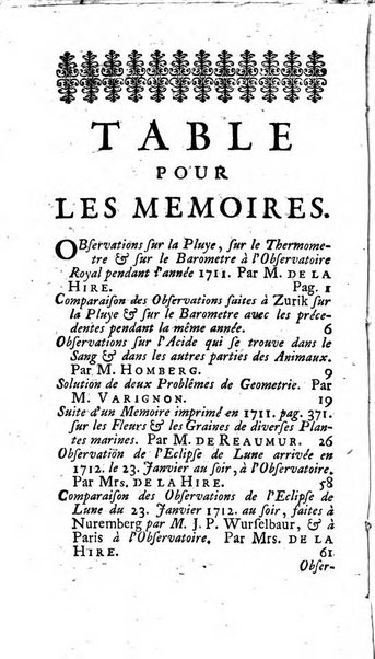 Histoire de l'Académie royale des sciences avec les Mémoires de mathematique & de physique, pour la même année, tires des registres de cette Académie.