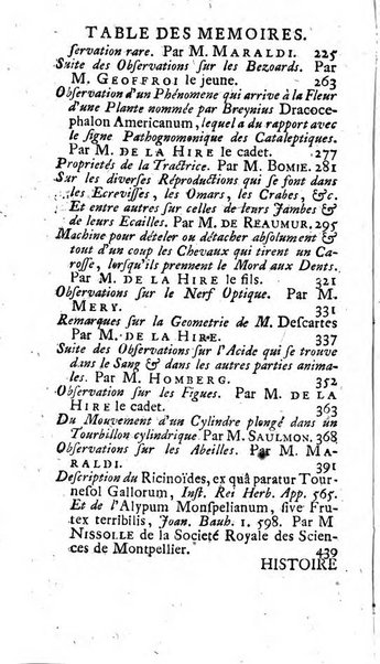 Histoire de l'Académie royale des sciences avec les Mémoires de mathematique & de physique, pour la même année, tires des registres de cette Académie.