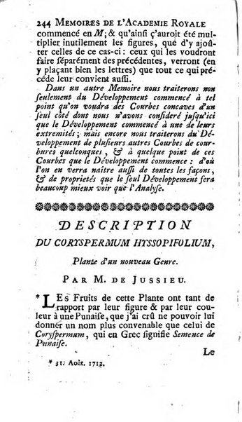 Histoire de l'Académie royale des sciences avec les Mémoires de mathematique & de physique, pour la même année, tires des registres de cette Académie.