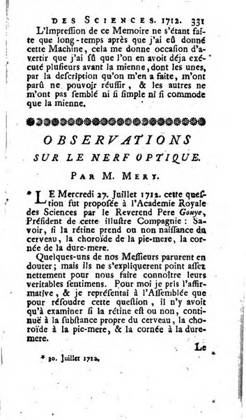 Histoire de l'Académie royale des sciences avec les Mémoires de mathematique & de physique, pour la même année, tires des registres de cette Académie.