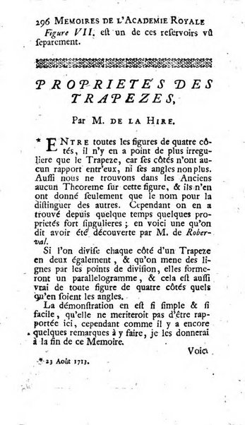 Histoire de l'Académie royale des sciences avec les Mémoires de mathematique & de physique, pour la même année, tires des registres de cette Académie.