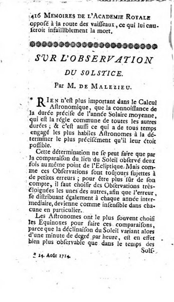 Histoire de l'Académie royale des sciences avec les Mémoires de mathematique & de physique, pour la même année, tires des registres de cette Académie.