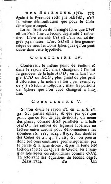 Histoire de l'Académie royale des sciences avec les Mémoires de mathematique & de physique, pour la même année, tires des registres de cette Académie.