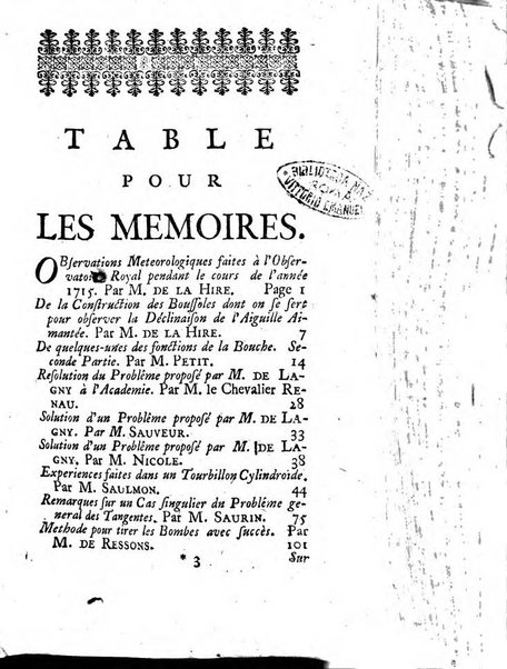 Histoire de l'Académie royale des sciences avec les Mémoires de mathematique & de physique, pour la même année, tires des registres de cette Académie.