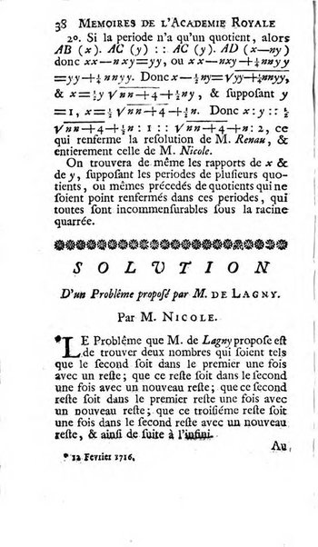 Histoire de l'Académie royale des sciences avec les Mémoires de mathematique & de physique, pour la même année, tires des registres de cette Académie.