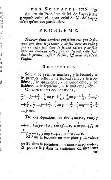 Histoire de l'Académie royale des sciences avec les Mémoires de mathematique & de physique, pour la même année, tires des registres de cette Académie.