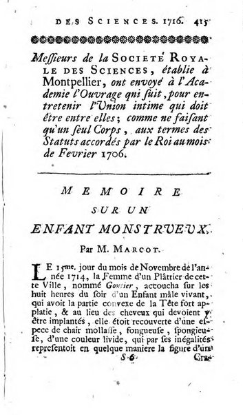 Histoire de l'Académie royale des sciences avec les Mémoires de mathematique & de physique, pour la même année, tires des registres de cette Académie.