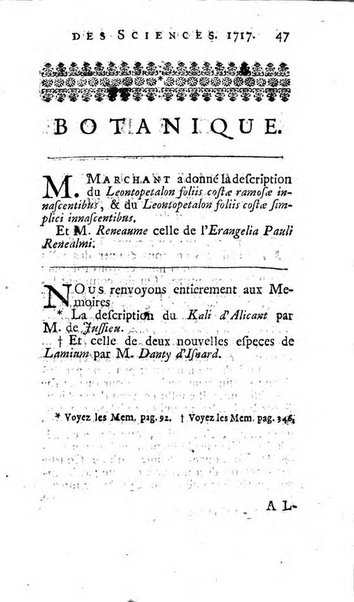 Histoire de l'Académie royale des sciences avec les Mémoires de mathematique & de physique, pour la même année, tires des registres de cette Académie.