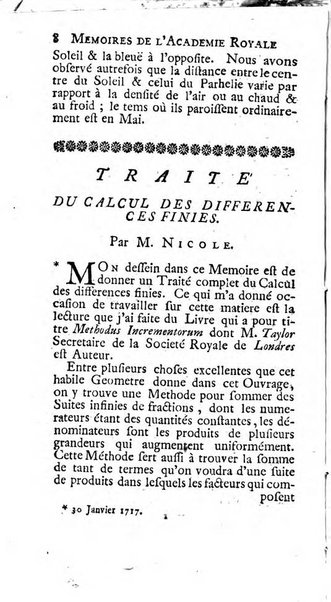 Histoire de l'Académie royale des sciences avec les Mémoires de mathematique & de physique, pour la même année, tires des registres de cette Académie.