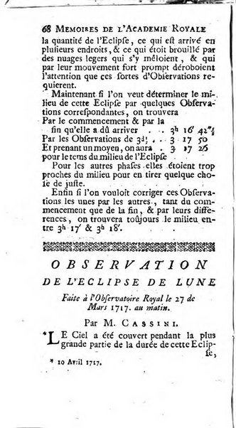 Histoire de l'Académie royale des sciences avec les Mémoires de mathematique & de physique, pour la même année, tires des registres de cette Académie.