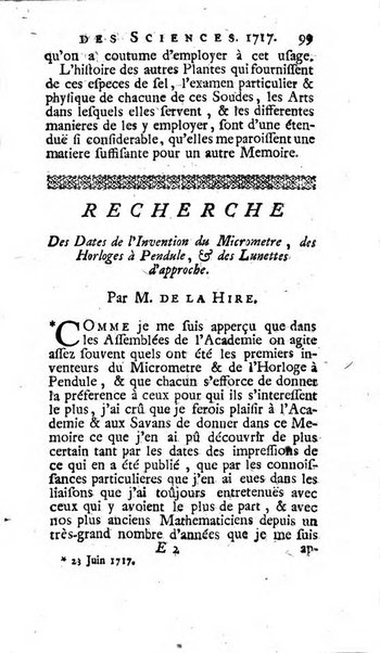 Histoire de l'Académie royale des sciences avec les Mémoires de mathematique & de physique, pour la même année, tires des registres de cette Académie.