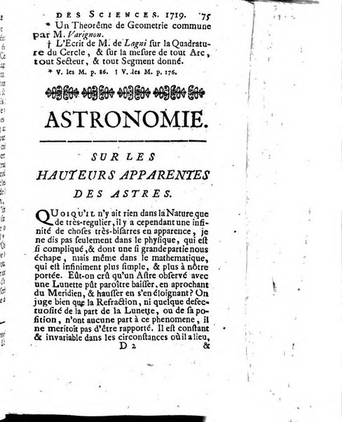 Histoire de l'Académie royale des sciences avec les Mémoires de mathematique & de physique, pour la même année, tires des registres de cette Académie.