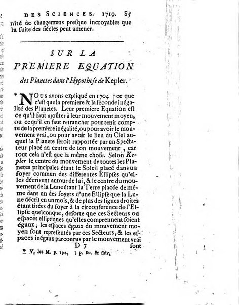 Histoire de l'Académie royale des sciences avec les Mémoires de mathematique & de physique, pour la même année, tires des registres de cette Académie.