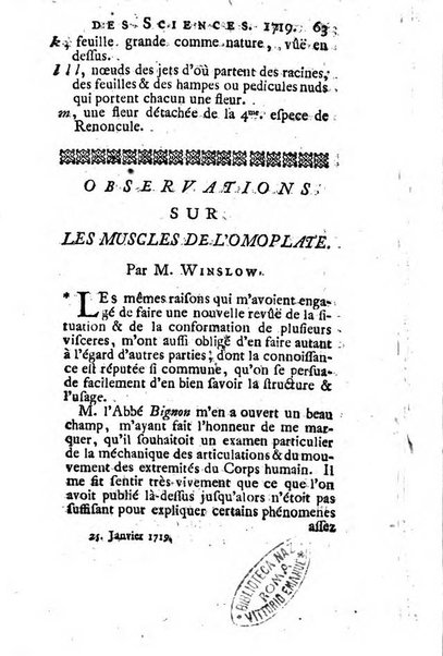 Histoire de l'Académie royale des sciences avec les Mémoires de mathematique & de physique, pour la même année, tires des registres de cette Académie.