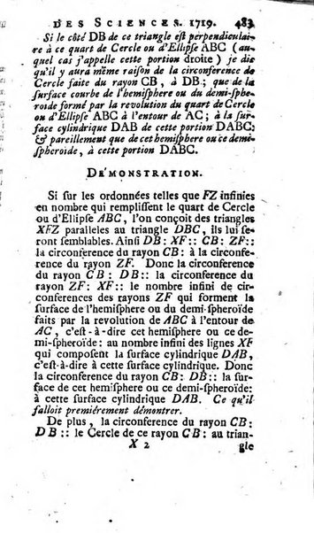 Histoire de l'Académie royale des sciences avec les Mémoires de mathematique & de physique, pour la même année, tires des registres de cette Académie.