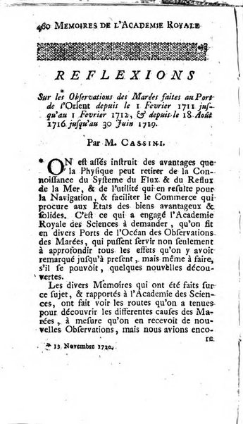 Histoire de l'Académie royale des sciences avec les Mémoires de mathematique & de physique, pour la même année, tires des registres de cette Académie.