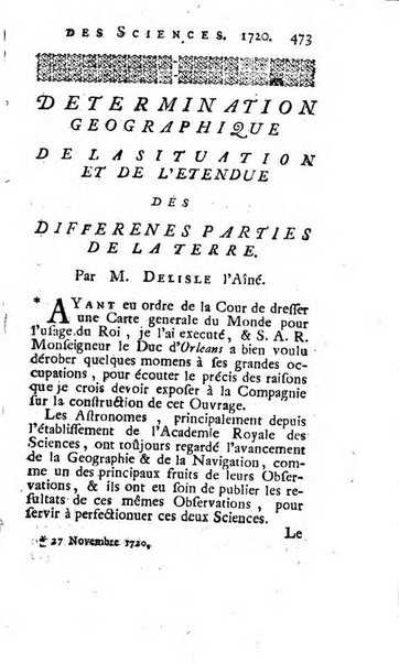 Histoire de l'Académie royale des sciences avec les Mémoires de mathematique & de physique, pour la même année, tires des registres de cette Académie.