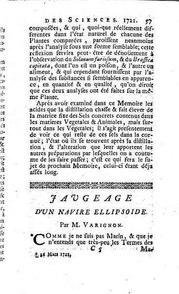 Histoire de l'Académie royale des sciences avec les Mémoires de mathematique & de physique, pour la même année, tires des registres de cette Académie.