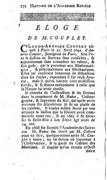 Histoire de l'Académie royale des sciences avec les Mémoires de mathematique & de physique, pour la même année, tires des registres de cette Académie.