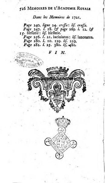 Histoire de l'Académie royale des sciences avec les Mémoires de mathematique & de physique, pour la même année, tires des registres de cette Académie.