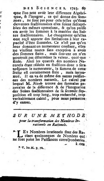 Histoire de l'Académie royale des sciences avec les Mémoires de mathematique & de physique, pour la même année, tires des registres de cette Académie.