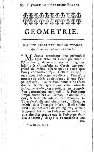 Histoire de l'Académie royale des sciences avec les Mémoires de mathematique & de physique, pour la même année, tires des registres de cette Académie.