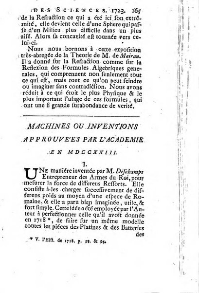 Histoire de l'Académie royale des sciences avec les Mémoires de mathematique & de physique, pour la même année, tires des registres de cette Académie.