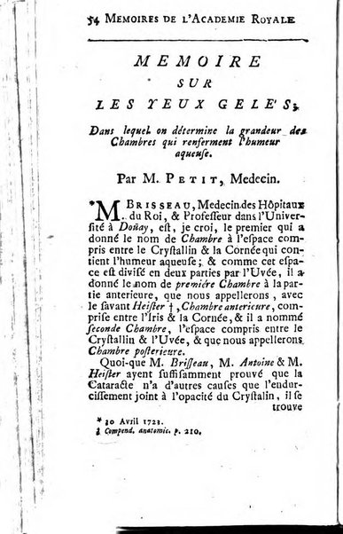 Histoire de l'Académie royale des sciences avec les Mémoires de mathematique & de physique, pour la même année, tires des registres de cette Académie.