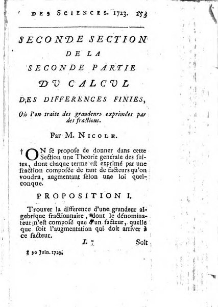 Histoire de l'Académie royale des sciences avec les Mémoires de mathematique & de physique, pour la même année, tires des registres de cette Académie.