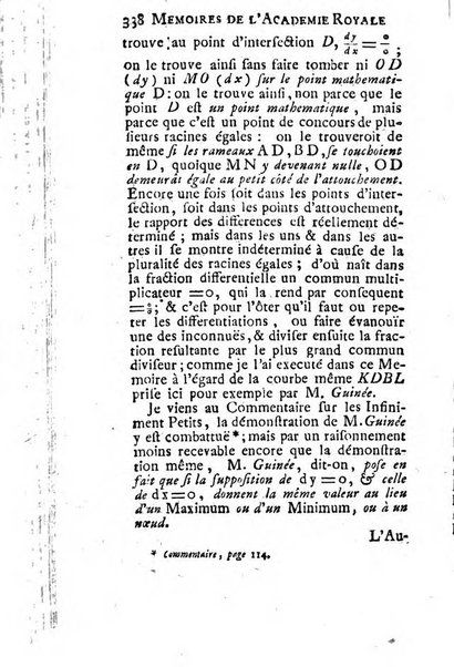 Histoire de l'Académie royale des sciences avec les Mémoires de mathematique & de physique, pour la même année, tires des registres de cette Académie.