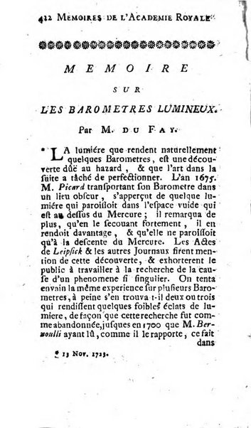 Histoire de l'Académie royale des sciences avec les Mémoires de mathematique & de physique, pour la même année, tires des registres de cette Académie.