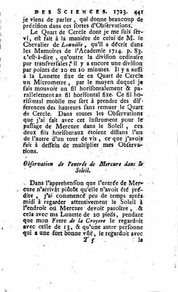 Histoire de l'Académie royale des sciences avec les Mémoires de mathematique & de physique, pour la même année, tires des registres de cette Académie.