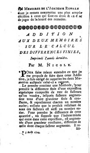 Histoire de l'Académie royale des sciences avec les Mémoires de mathematique & de physique, pour la même année, tires des registres de cette Académie.