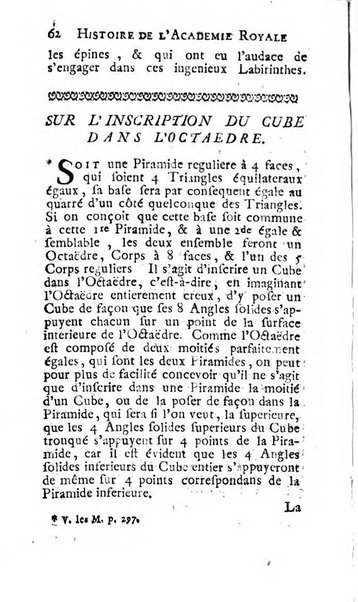 Histoire de l'Académie royale des sciences avec les Mémoires de mathematique & de physique, pour la même année, tires des registres de cette Académie.