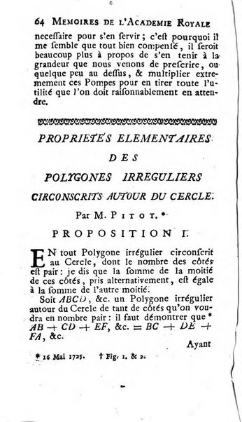 Histoire de l'Académie royale des sciences avec les Mémoires de mathematique & de physique, pour la même année, tires des registres de cette Académie.