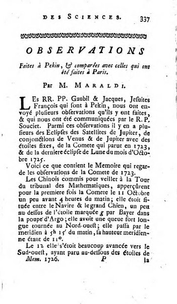 Histoire de l'Académie royale des sciences avec les Mémoires de mathematique & de physique, pour la même année, tires des registres de cette Académie.