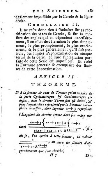 Histoire de l'Académie royale des sciences avec les Mémoires de mathematique & de physique, pour la même année, tires des registres de cette Académie.