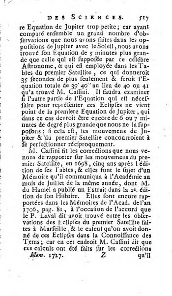 Histoire de l'Académie royale des sciences avec les Mémoires de mathematique & de physique, pour la même année, tires des registres de cette Académie.