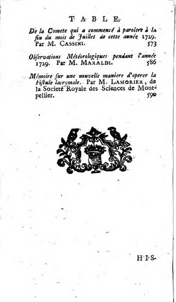 Histoire de l'Académie royale des sciences avec les Mémoires de mathematique & de physique, pour la même année, tires des registres de cette Académie.