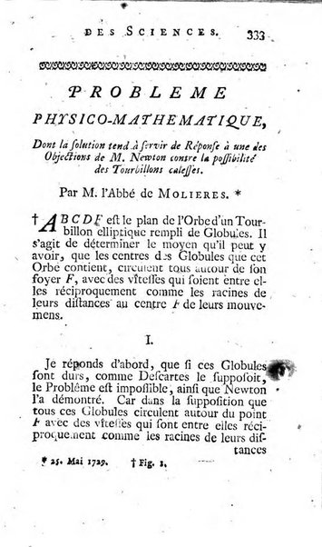 Histoire de l'Académie royale des sciences avec les Mémoires de mathematique & de physique, pour la même année, tires des registres de cette Académie.