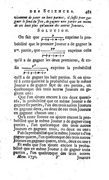 Histoire de l'Académie royale des sciences avec les Mémoires de mathematique & de physique, pour la même année, tires des registres de cette Académie.