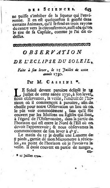 Histoire de l'Académie royale des sciences avec les Mémoires de mathematique & de physique, pour la même année, tires des registres de cette Académie.